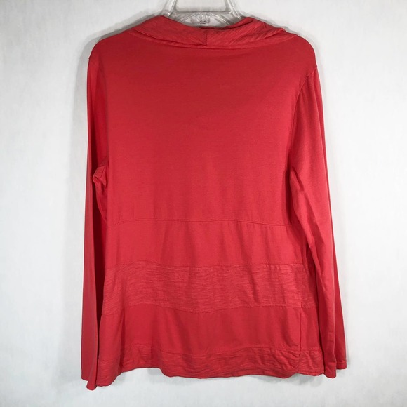 Soft Surroundings Medium Tunic Top‎ Orange Pink Cowl Neck Solid Stretch 594 - Picture 2 of 8